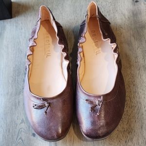 Bed Stu Bosworth Teak Rustic Ballet Slip-on Flats Brown Size 8